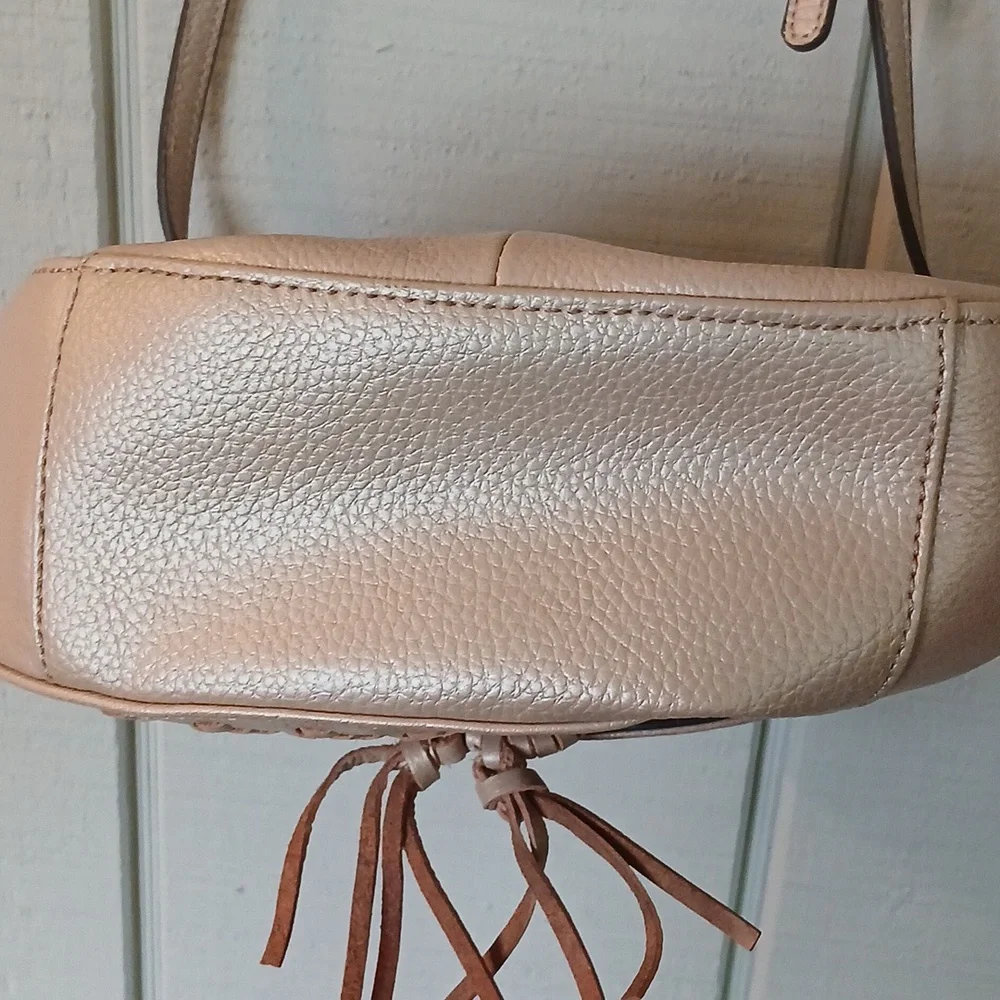 Tignanello Light Frosted Pink Leather Crossbody Bag - Picture 7 of 11